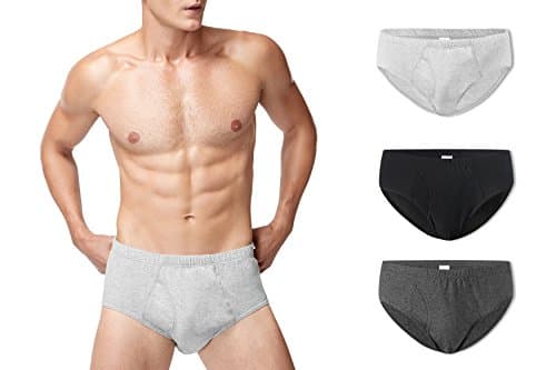 Image of VANEVER Mens Slip Briefs, Cotton Mens Underwear Briefs with Keyhole, Mens Briefs W Curved Pouch, Breathable Underwear for Men Pack, Soft Underwear, 3PK, Grey Pack, 3XL