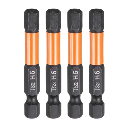 Image of sourcing map 4pcs H6 Hex Head Drill Bit Wrench 6mm Metric Flat Tip 1/4" Hex Shank 50mm (2") Long Magnetic Black Phosphate Hexagonal Screw Driver Socket Industrial Screwdriver Power Bits