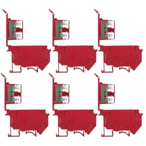 Image of EPLZON UK5-HESI UK5RDLED DC 24V with LED Indication DIN Rail Fuse Holder Terminal Block Screw clamp Universal mounting feet (Pack of 6pcs,Red)