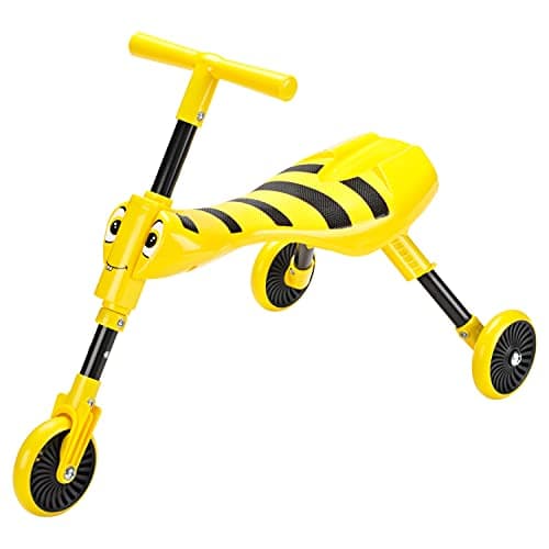 Image of Scuttlebug 3-Wheel Foldable Ride-On Tricycle for 1+ Year Old Boys and Girls, Bumblebee Trike, Antennae Handlebar, Develop Your Toddler’s Balance and Motor Skills, Fun with No Surface Scratches