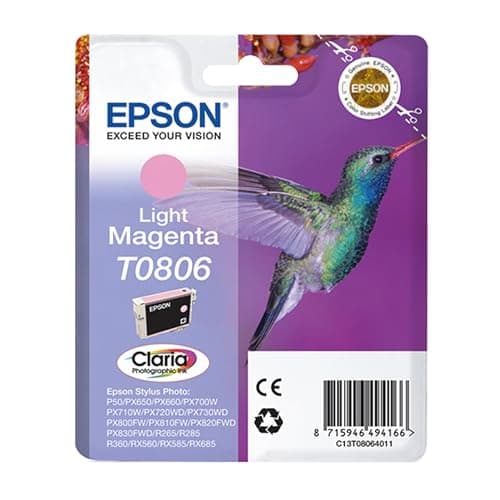 Image of Epson T0806 Light Magenta Hummingbird Genuine Ink, Claria Photo HD Ink Cartridge