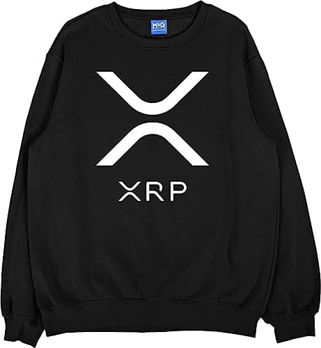 Image of XRP Logo Printed Sweatshirt Black - L - Ripple Digital Currency Trading Unisex Jumper - Market Trade Protocol Payment Mens Sweatshirt - Gift for Investors Traders