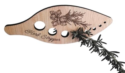 Image of Wood Herb Stripper – 8 Hole Leaf Plate (16cm) Kitchen Utensil