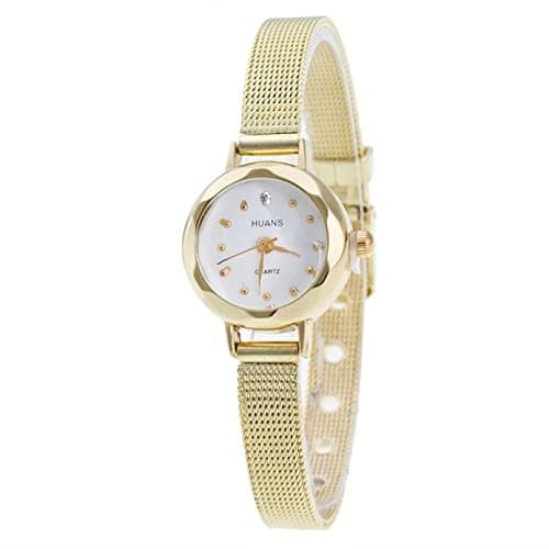 Image of Mesh Steel Band Stainless Wrist Watch Ladies Women Women's Watch Brew Watches (Gold, One Size)