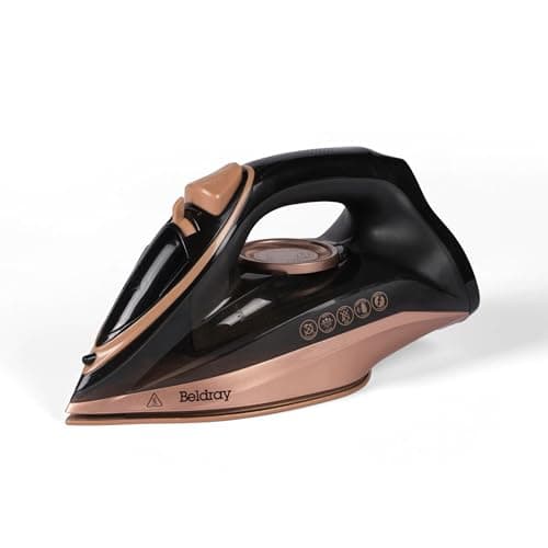 Image of Beldray 2 in 1 Cordless Steam Iron - Use Corded or Cordless, 360° LED Charging Base, Ceramic Soleplate, Anti-Calc Function, 140g/min Steam Shot, 230ml Water Tank, 2600 W, Rose Gold