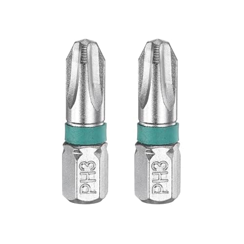 Image of sourcing map 2pcs Phillips Screwdriver Bit PH3 1/4" Hex Shank 25mm/1" Length Magnetic Cross Head Hex Bits S2 Steel Electric Screw Driver Bit