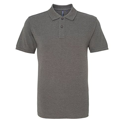 Image of Asquith & Fox Men's Asquith and Fox Men's Polo Regular Fit Short Sleeve Polo Shirt, Grey (Charcoal 000), XX-Large (Manufacturer Size:2XL)
