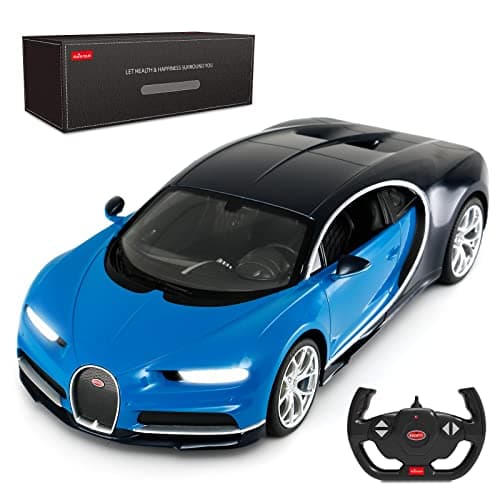 Image of RASTAR RC Bugatti Chiron Remote Control Car, 1/14 Bugatti Chiron RC Car - Blue, Gifts for Kids Boys