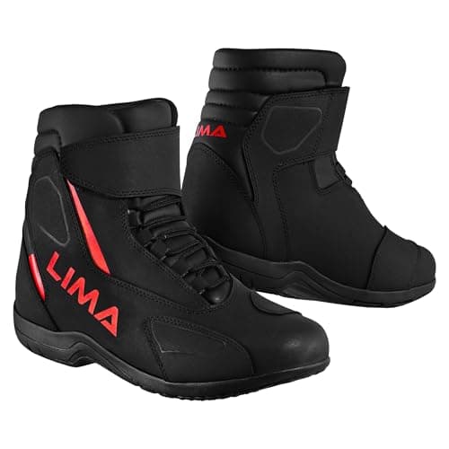 Image of Genuine Leather Motorbike Shoes CE-Approved Waterproof Motorcycle Boots Short Ankle Touring with Armour & Anti-Slip Sole (Traunt-Black, 6 UK, UK Footwear Size System, Adult, Men, Numeric, Medium, 6)