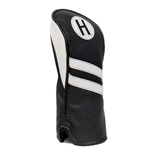 Image of ProActive Sports Vintage Golf Club Head Covers for Hybrids| H Hybrid Headcover | Classic Leather Look | Black/White