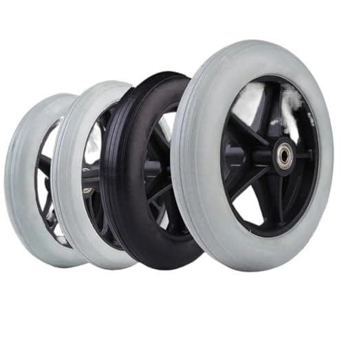 Image of Anti Slip Rubber 6 Inch Solid Tire Wheel Shoppin Cart Wheels Wheelchair Caster Travelling Trolley(Black,8inch)