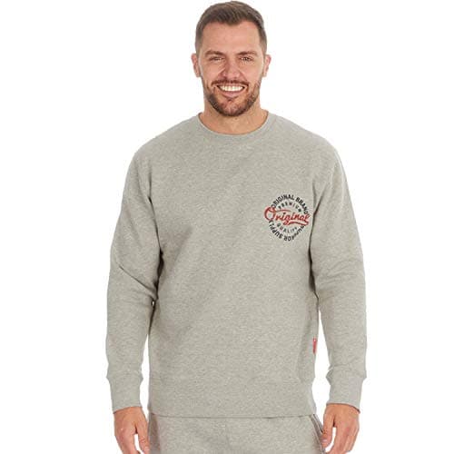 Image of Mens Crew Neck Sweatshirt Cotton Amercian Themed Grey Original XL