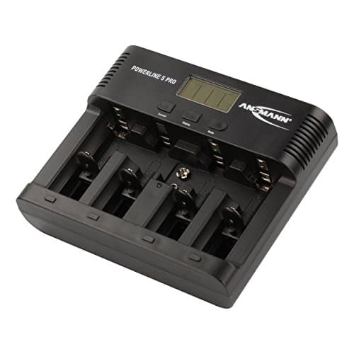 Image of ANSMANN Universal Powerline 5 Pro AA AAA C D & 9V Battery Charger For NiMh NiCd Rechargeable Batteries With UK, EU, USA & AUS Plugs and LCD Display Fast Charger to Charge & Discharge