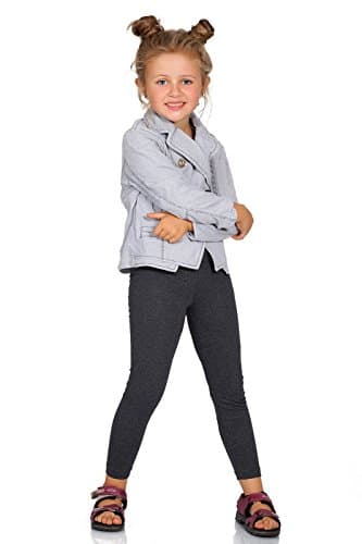 Image of FUTURO FASHION Girls Children Full Length Plain Cotton Leggings Cycling Casual Wear Infant Trousers Leggings Solid Tights Pants for Kids 2 Years Graphite Child