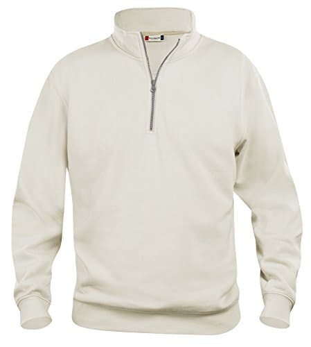 Image of CLIQUE - Men's Women's Unisex Basic Half Zip Half Zip Polyester Sweatshirt Soft Wash-resistant for Hiking, Hiking, Travel, Leisure, Khaki, XXL