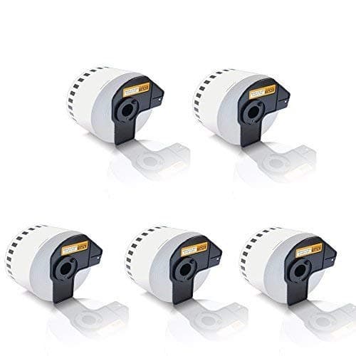 Image of 5 x Print-Klex Label Rolls Compatible with Brother P-Touch DK-N55224 P-Touch QL 1000 Series P-Touch QL 1050 P-Touch QL 1050 N P-Touch QL 1060 N DKN 55224 DKN55224 54 mm 30.48 m Office Plus Series