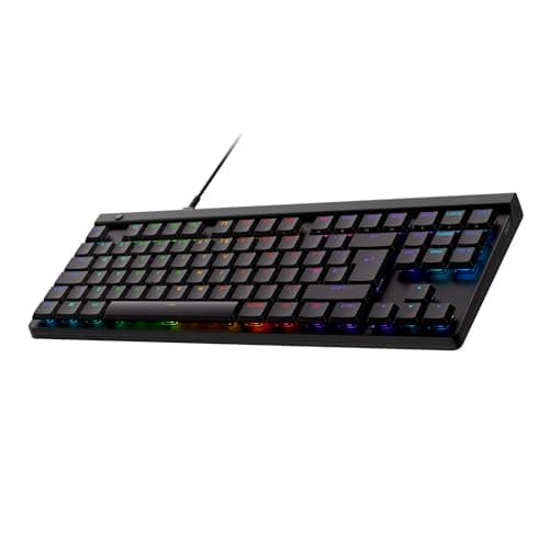 Image of Logitech G G515 TKL Wired Low Profile Gaming Keyboard, Fully Customisable RGB, Double-Shot PBT Keycaps, QWERTY UK English Layout, Black