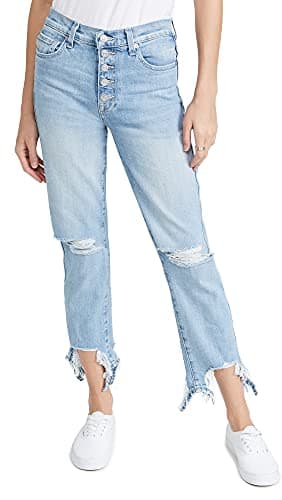 Image of 7 For All Mankind Women's High Waist Cropped Straight Jeans, Blue Breeze, 26 Regular
