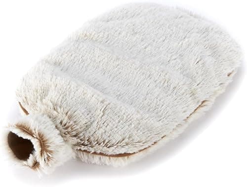 Image of FNX Warmies Microwaveable Bottle | Heatable, Warm & Comfy - Better Than Hot Water Bottle | Plush Faux Fur - Infused with Scented Lavender | for Cold, Pain Relief & Relaxation | Beige, 28cm x 18cm