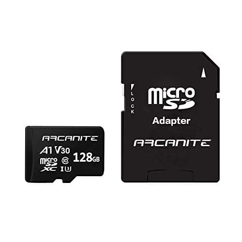 Image of ARCANITE 128GB microSDXC Memory Card with SD adapter - A1, UHS-I U3, V30, 4K, C10, microSD, 90MB/s maximum read speed