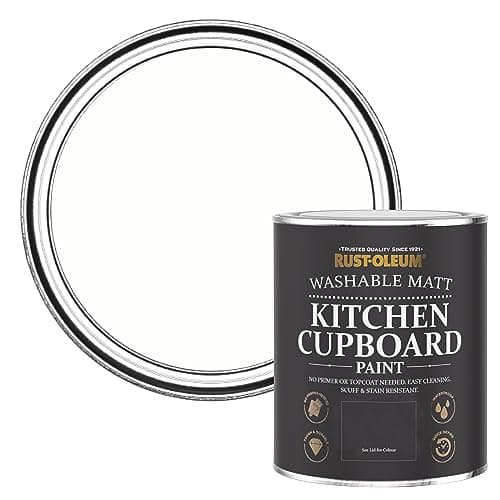 Image of Rust-Oleum White Kitchen Cupboard Paint in Matt Finish - Chalk White 750ml