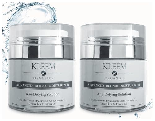 Image of Dual Retinol Cream Set – Anti-Wrinkle, Firming, Brightening Face Cream – Targets Fine Lines, Wrinkles & Dark Spots – With Hyaluronic Acid & Vitamin E – Vegan, Cruelty-Free & Paraben-Free – 2x50ml