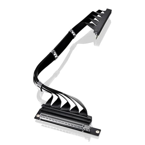 Image of Thermaltake PCI-E 4.0 Dual 90 Degree Riser Cable 400mm Black AC-077-CO1OTN-C1 CS9123