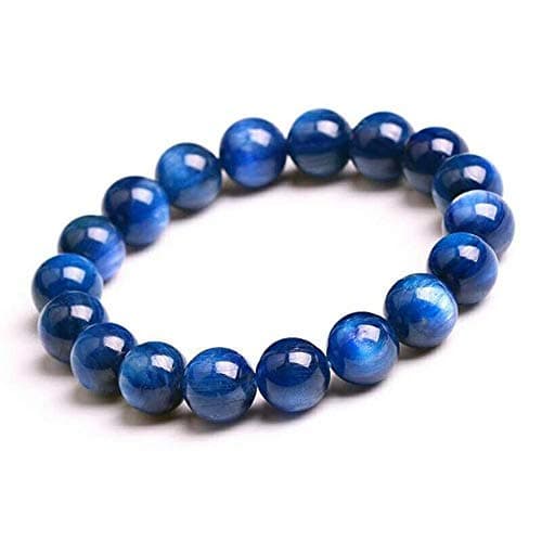 Image of Natural AAA Blue Kyanite Bracelet Stretch Bracelet | 7-7.5” length Blue Kyanite Bracelet Gemstone Bracelet | Unisex Bracelet | 6mm Round Shape Beads |Men beaded Bracelet