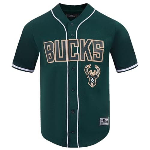 Image of Pro Standard Mens NBA Mesh Button Down Top Forest Green