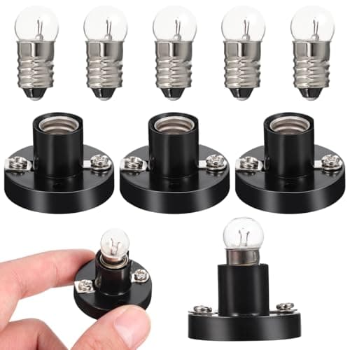 Image of Toddmomy 1 Set E10 Lamp Holder with 1. 5v Mini Bulb, Screw Type Bulb Base for Physics Experiments & School Science Lab, Plastic Mini Light Socket for Students DIY Electrical Circuit Projects