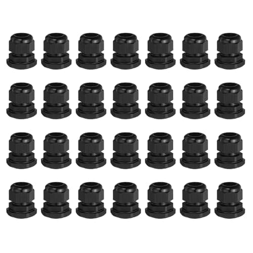 Image of sourcing map 30 Pcs M25 Cable Gland, 12-15mm Wire Hole Waterproof Nylon Joint for Cable Fixing, Wiring, Repairing, Gland Replacement, Electrical Appliances, Black