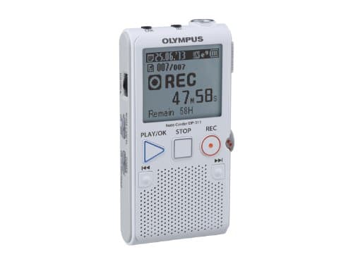 Image of Olympus Audio DP-311 Simple Voice Recorder - White
