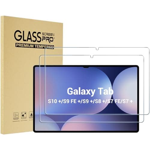 Image of ProCase 2 Pack Screen Protector for Galaxy Tab S10 Plus 2024/Tab S9 FE Plus/S9 Plus/S8 Plus/S7 FE/S7 Plus 12.4 inch 2023, Tempered Glass HD Clear Film Guard for Tablet SM-X820/X610/X810/X800/T730/T970