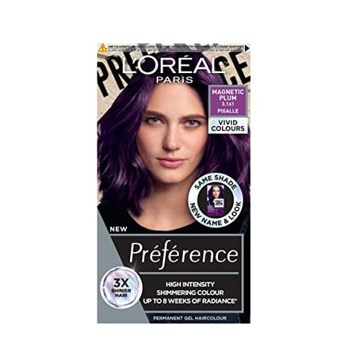 Image of L'Oréal Paris Permanent Hair Colour, Long-Lasting Shine and Intense Colour, For up to 8 Weeks, Preference Vivids (Colorista), Magnetic Plum 3.16, x1 pack