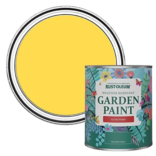 Image of Rust-Oleum Yellow Mould-Resistant Garden Paint In Gloss Finish - Lemon Sorbet 750ml