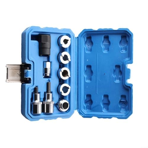 Image of Crabop Suspension Strut Socket Set, 8-Piece Chrome Vanadium Steel Kit for Shock Absorber Nut Removal, Compatible with W203 W209, Professional Auto Repair Tool(9-piece)