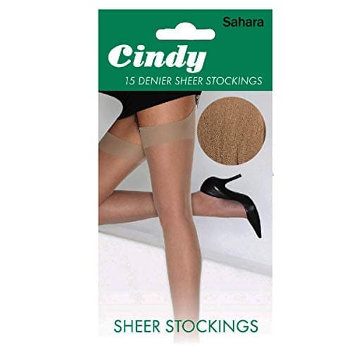 Image of Cindy Ladies 15 Denier Sheer Stockings reinforced toe 3-8 100% Nylon Smooth- Sahara