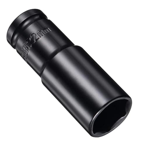 Image of Juttzzei 1/2 Inch Drive 22mm Deep Impact Socket - Heat-Treated CR-V Steel, 78mm Length, 6-Point Metric Sizes for Car & Home Repair