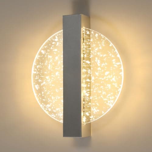Image of DELIPOP Wall Light LED Indoor, 12W Round Modern LED Wall Lamp, Wall Lights for Living Room Bedroom Dining Room Staircase Hallway, Warm White 3000K