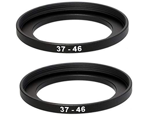 Image of (2 Pcs) 37-46MM Step-Up Ring Adapter, 37mm to 46mm Step Up Filter Ring, 37mm Male 46mm Female Stepping Up Ring for DSLR Camera Lens and ND UV CPL Infrared Filters