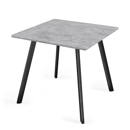 Image of URBNLIVING 4-Seater Square Table 80x80cm, Wood Finish Top, Metal Legs, 75cm Height, Compact Modern Dining Furniture for Kitchen or Small Spaces