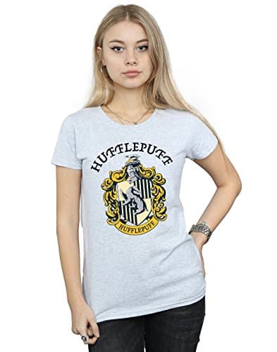 Image of Harry Potter Women's Hufflepuff Crest T-Shirt Sport Grey XX-Large