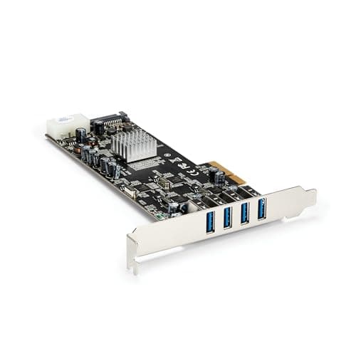 Image of StarTech.com 4 Port USB 3.0 PCIe Card w/ 4 Dedicated 5Gbps Channels (USB 3.1 Gen 1) - UASP - SATA / LP4 Power - PCI Express Adapter Card (PEXUSB3S44V)