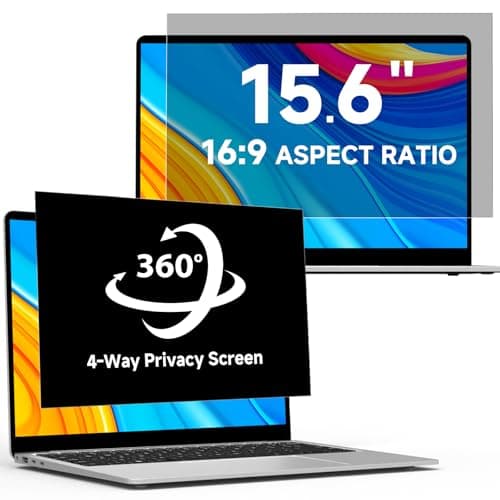 Image of Laptop Privacy Screen 15.6 Inch 16:9 - Removable Anti-Glare Blue Light Computer Privacy Filter Shield & Protector for 15.6'' Hp Acer Asus Lenovo Dell Thinkpad Monitor