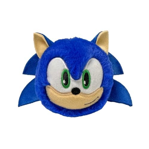 Image of TY Sonic the hedgehog plush toy head cushion soft stuffed character pillow blue collectible kids for gift (3 inch)