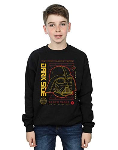Image of Absolute Cult Star Wars Boys Darth Vader Dark Grid Sweatshirt Black 9-11 Years