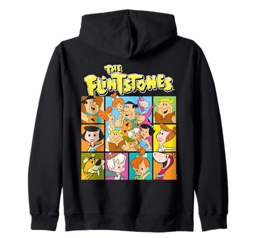 Image of The Flintstones Character Squares Zip Hoodie