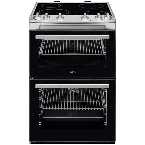 Image of AEG 5000 Series SurroundCook Double Cavity Electric Cooker with Ceramic Hob, CCX6501ACM, Capacity 77/39L, Cooker with Grill function, Heat Indicators, 894-912x600x600mm, Stainless steel, Class A