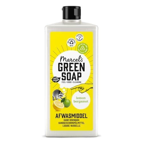Image of Marcel's Green Soap - Washing up Liquid Lemon & Bergamot - Dishwashing Liquid - Vegan - Recycled Plastic - 97% Biodegradable - 500 ML