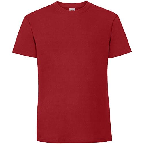 Image of Fruit of the Loom Mens Ringspun Premium Tshirt (M UK, Red)